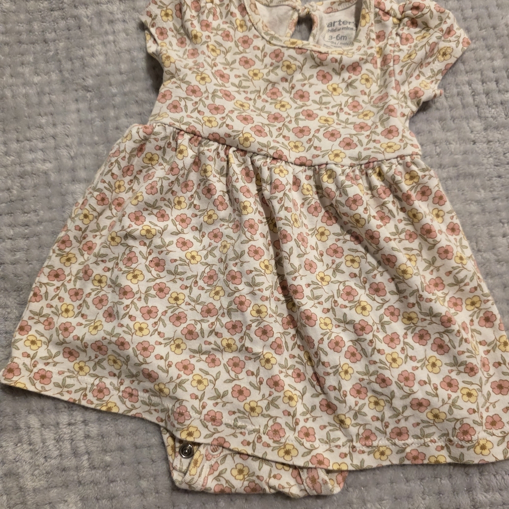 Carter's Pink and Yellow Floral Kids Dress